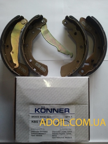 Тормозные колодки K?nner задние барабанные на Daewoo Lanos | Nexia | Nubira | Opel Astra F, G | Vectra A | Corsa C |